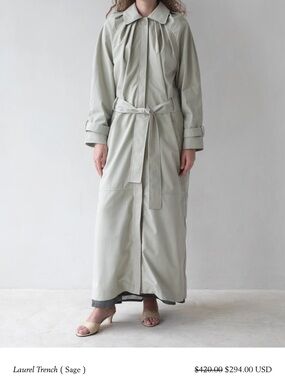Bella Anna (Belle The Label) Laurel Trench Sage